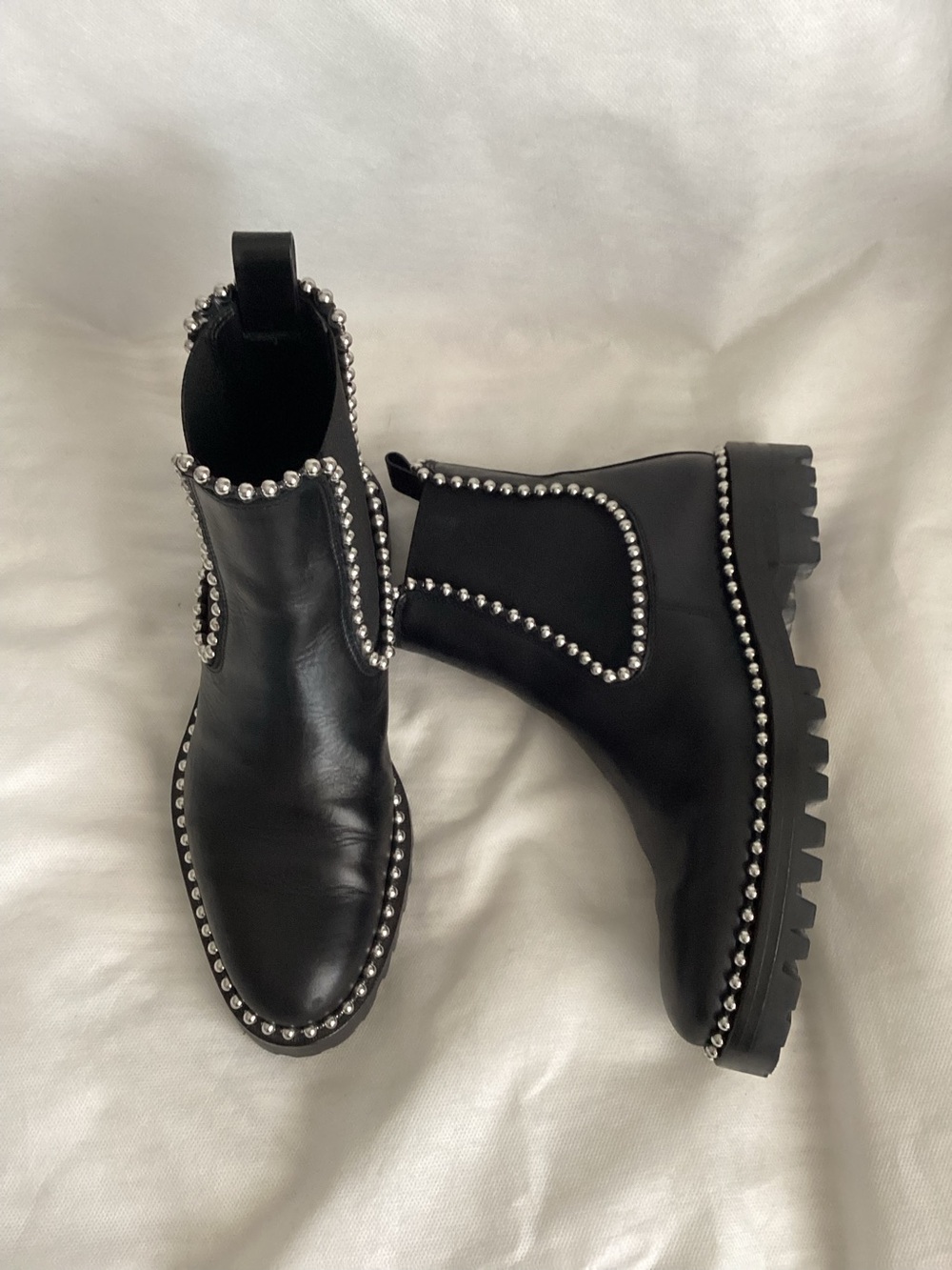 Alexander Wang Spencer Black Leather Ankle Boot, Size 7